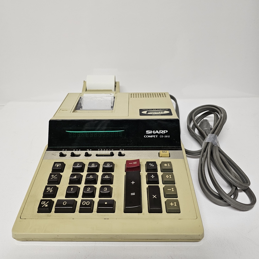 Vintage Sharp CS-2612 Electronic Printing Calculator – Works! Made in Japan
